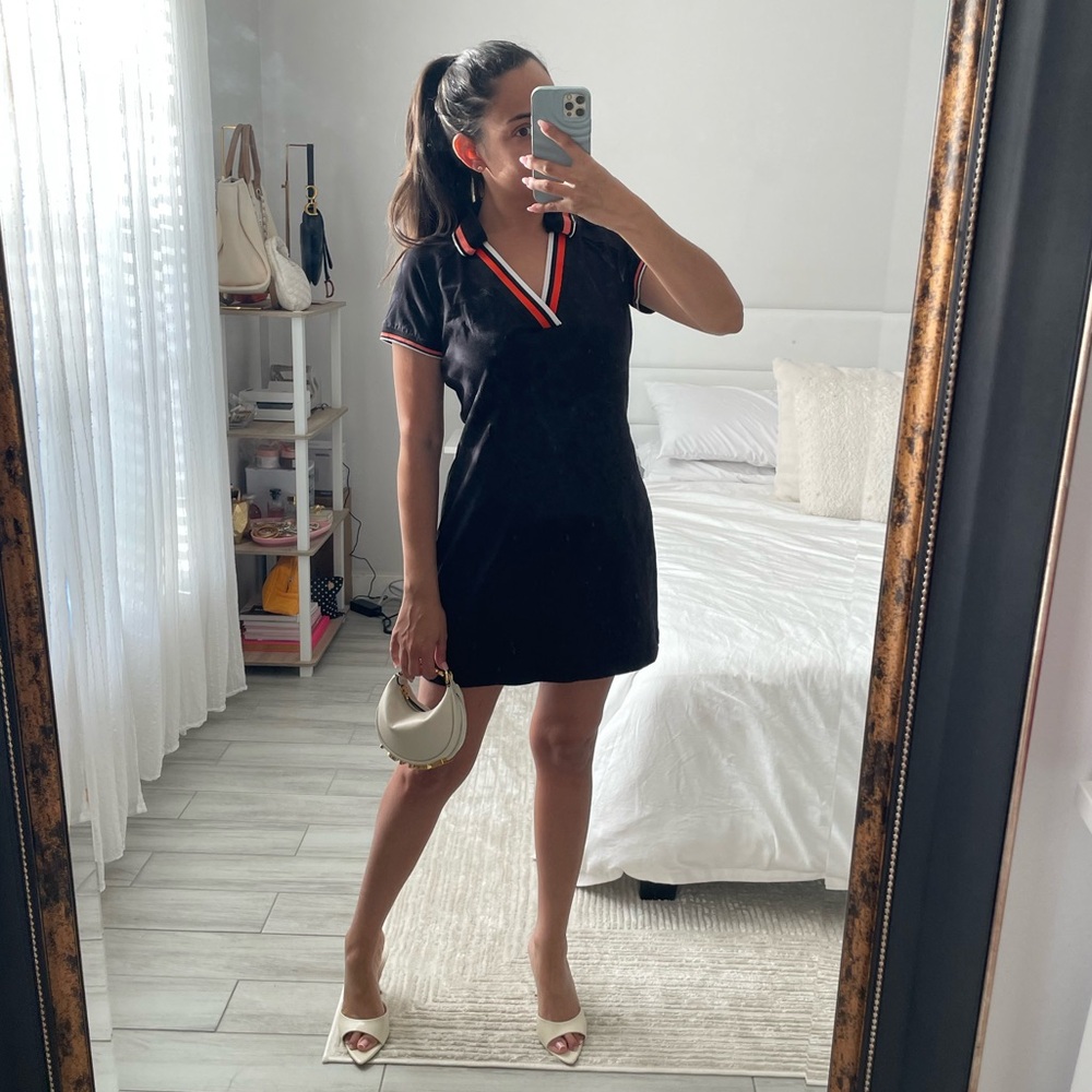 Juicy Couture Black Mini Dress with Red and White Accents